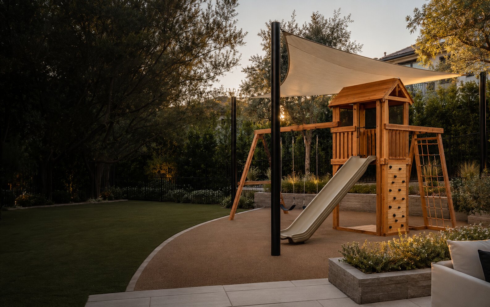 Bright backyard playground